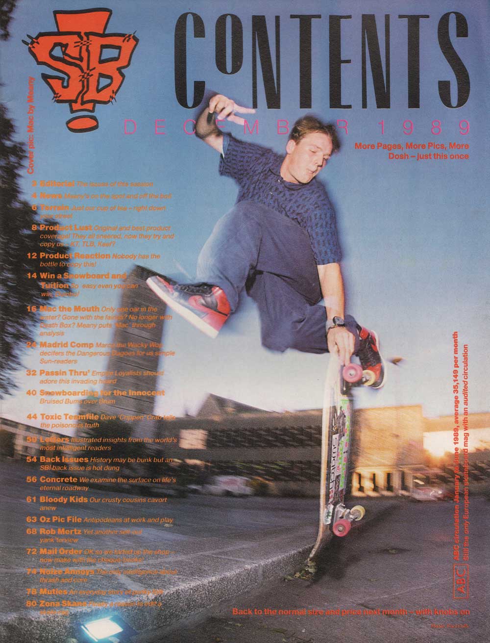Skateboard December 1989 Mike Nyland